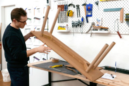 designer building Bench Cartboard Prototype Studio Boost