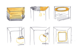 Different Design Drafts of the lights for the phone booth Studio Boost