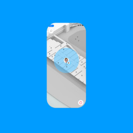 Navigation Application inside an building with blue background Studio Boost